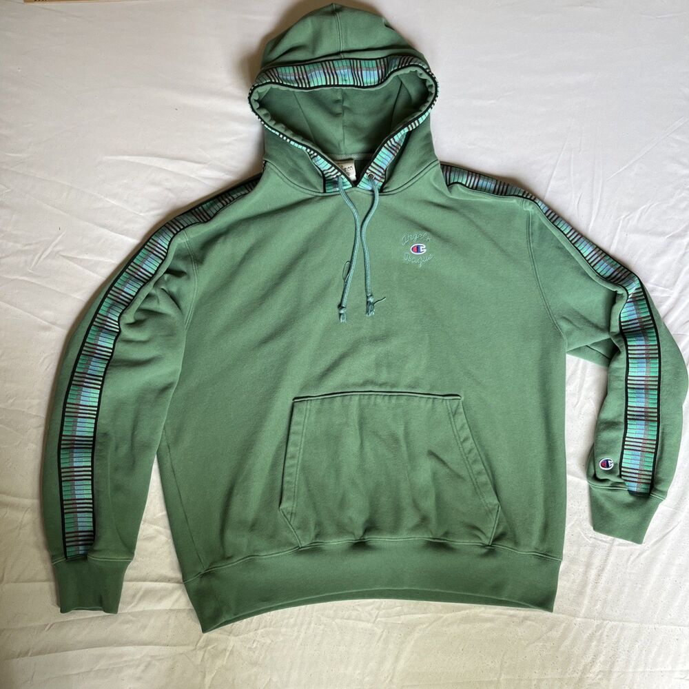 Champion Angelo Baque Collaboration Sweatshirt Hoodie Mens L Green Street RARE
